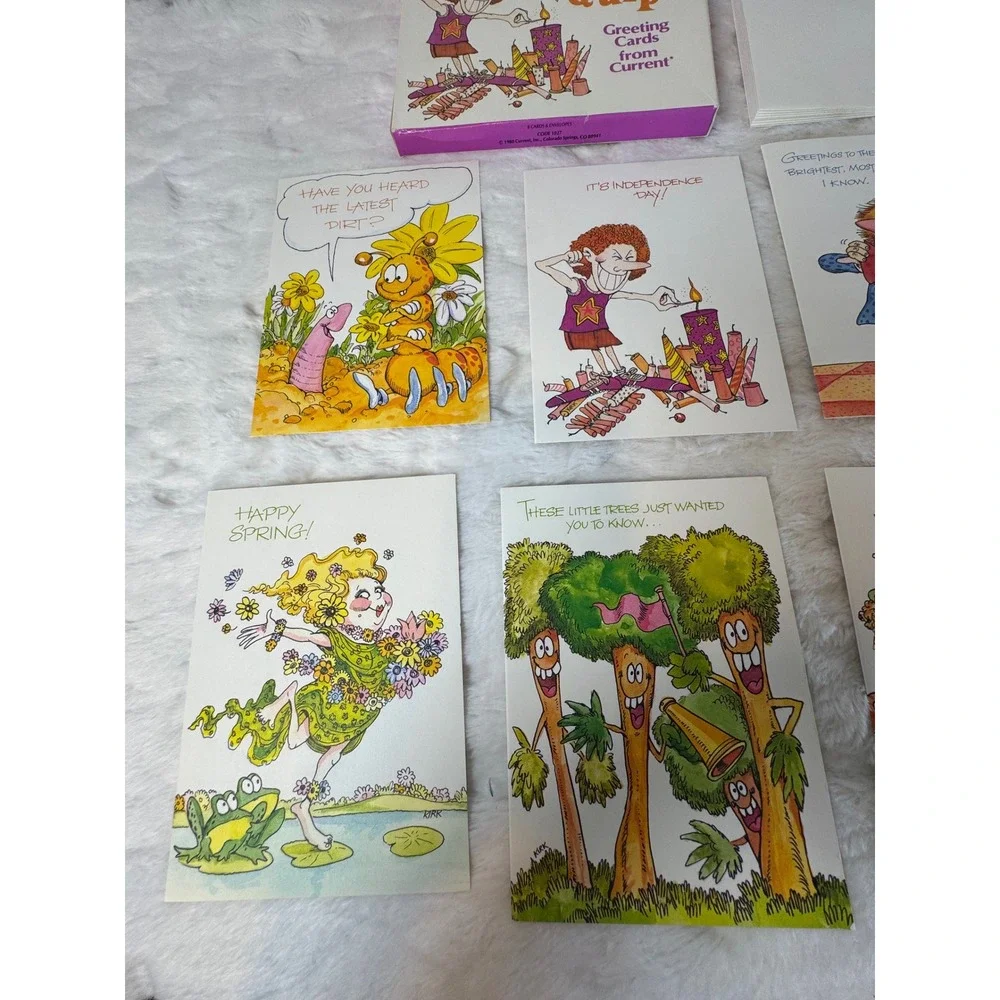 Vintage 1980 Current Inc Uncommon Quips Greeting Cards Set of 8 Kirk Artist